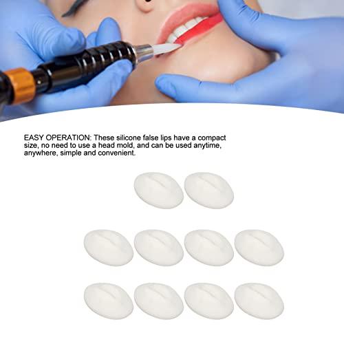 Diydeg Fake Lips, 10PCS Silicone Soft Flexible 3D Open Mouth Easy to Apply Colour Practice Lips Highly Reproducible Portable Silicone Lips Model for Makeup Practice (Semi Transparent