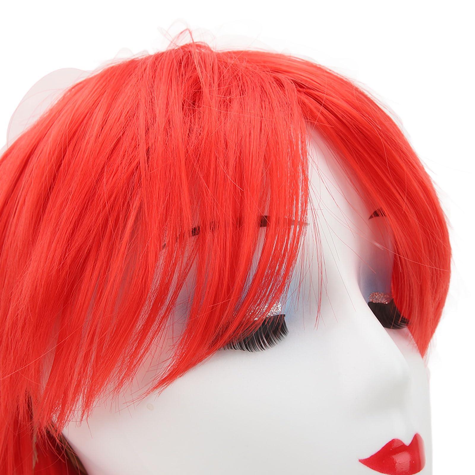 Jonlaki Red Wig, Wolf Cut, Short Hair Pieces, Fluffy Texture, High Simulation, Durable Material, for Festival Cosplay Show Performance Women Men
