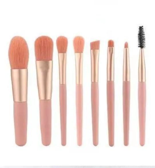 Generic Deluxe Portable Makeup Brush Set with Stylish Case 9 pcs Brushes Collection for Flawless Makeup Foundation, Eyeshadow & Lip Brush Perfect for Travel & On-the-Go Beauty. Ideal for Gift. (Grey Blue)