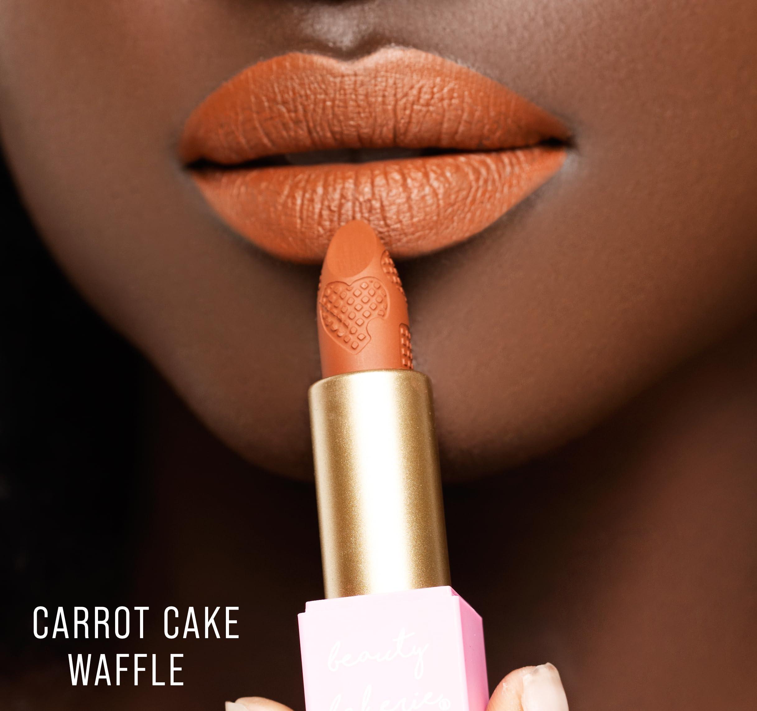 Beauty Bakerie Beauty Bakerie Makeup Matte Lipstick, Long Lasting 24hr Wear Lip Stick for Women, Smooth Matte Finish, Highly Pigmented, Moisturizing, Smudge-Proof Matt Lipsticks, 3.5g, Carrot Cake Waffles