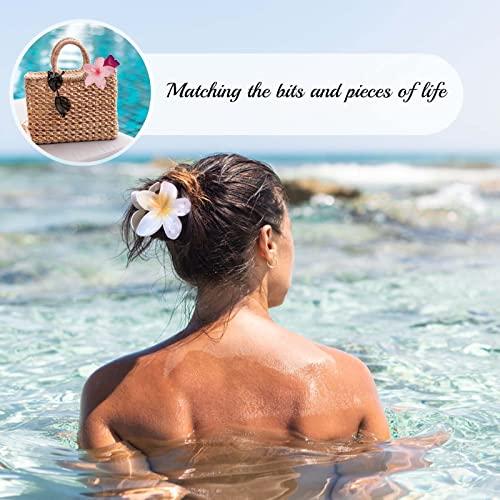 GQLV GQLV Hair Clip, 4 Count White Flower Claw Clips for Thick/Thin Hair, Strong Hold Nonslip Hair Clips, Tropical Hair Accessories for Women Girls, Hawaiian Holiday Gifts