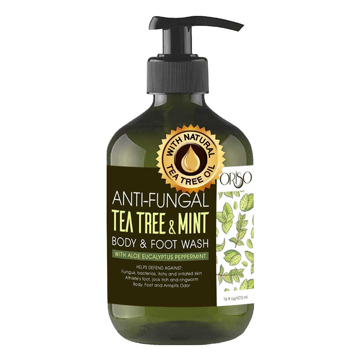 ORISO Tea Tree Oil Body Wash with Mint and Tea Tree Oil Foot Soak - Athletes Foot Treatment - Helps Foot Odor - Eczema
