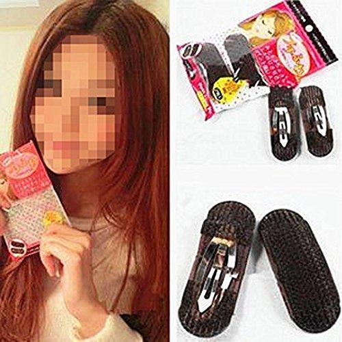 esowemsn 2Pairs(4pcs/pair) Charming Fringe Bump Breathable Hairpin Volume Inserts Do Beehive Hair Styler Insert Tool Hair Clip Hair Accessories Increased Hair Pad with Stick (Black)