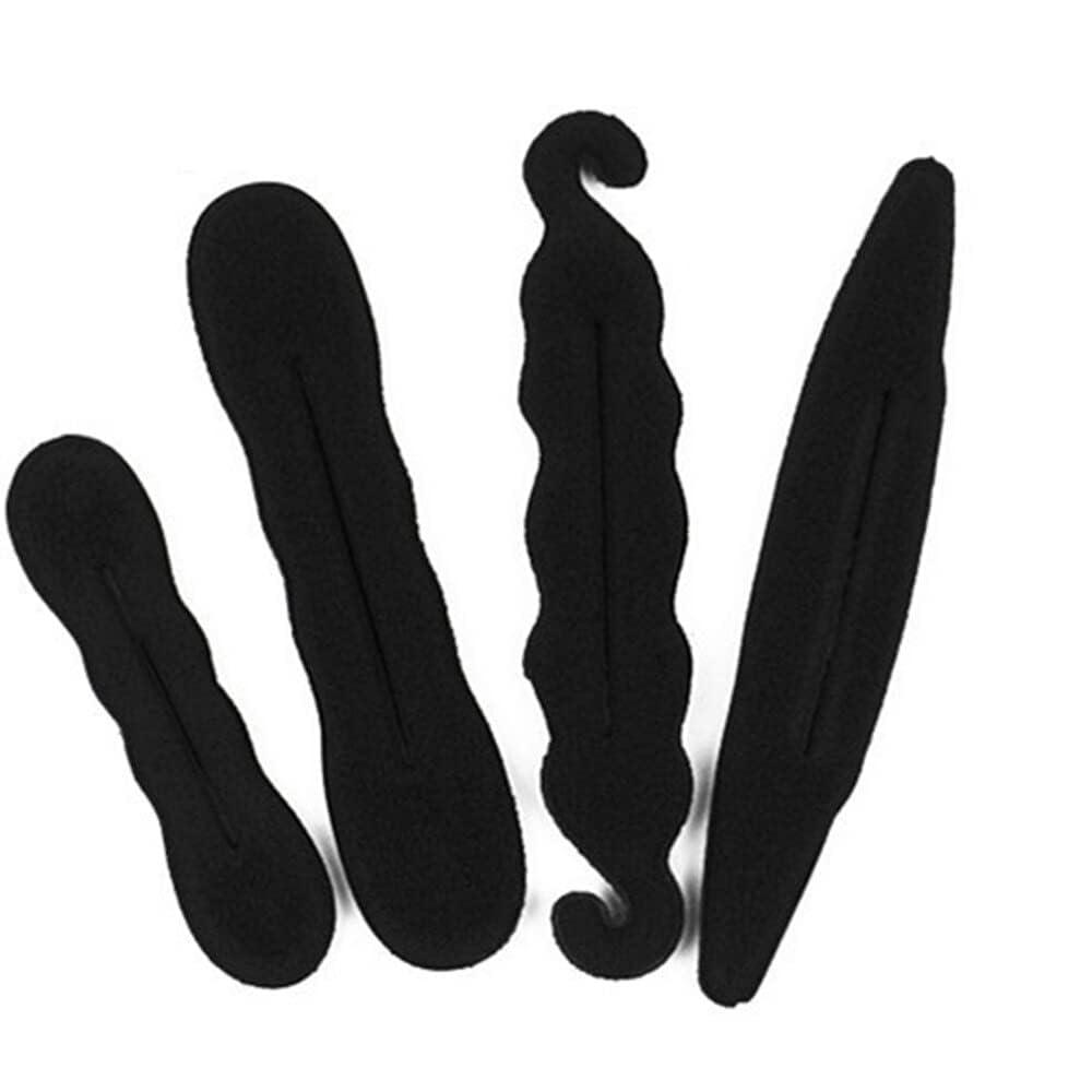 JJLFresheners 4Pcs Black Hair Bun Maker Magic Hair Styler Set Hair Styling Sponge New Released Elastics and Ties Hair Accessories