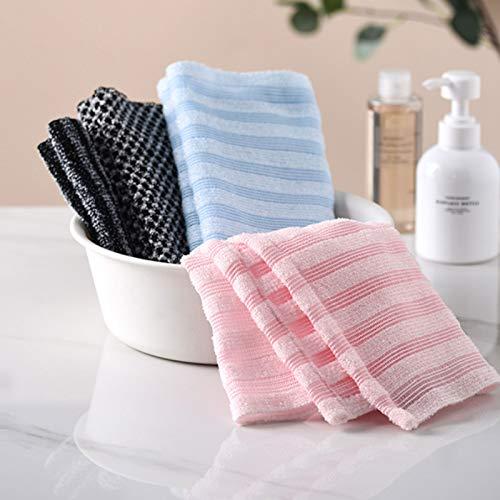 Nutteri Exfoliating Back Scrubber for Shower, Body Back Scrubber Towel For Shower, Bath Wash Cloth Back Washer Deep Clean & Invigorate Your Skin (Black-stripe)