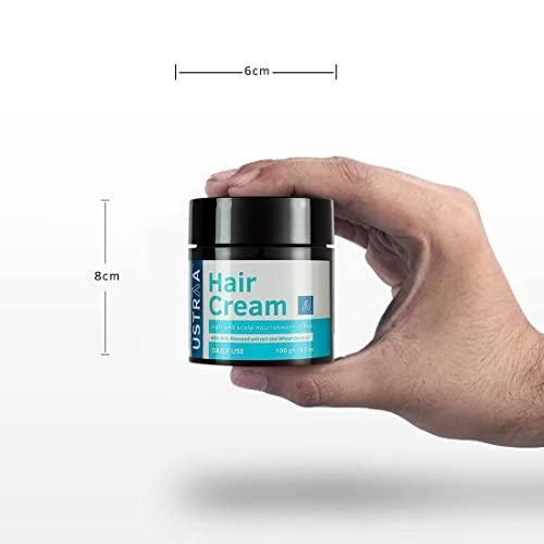 Generic Generic USTRA,A Hair Cream for Men - 100g - For Daily Use with Light Hold- Style & nourishment | Wheat Germ Oil | Wild Flax Seed Extracts | Moisturizes Hair | Non-sticky, Sulphate & Paraben FREE
