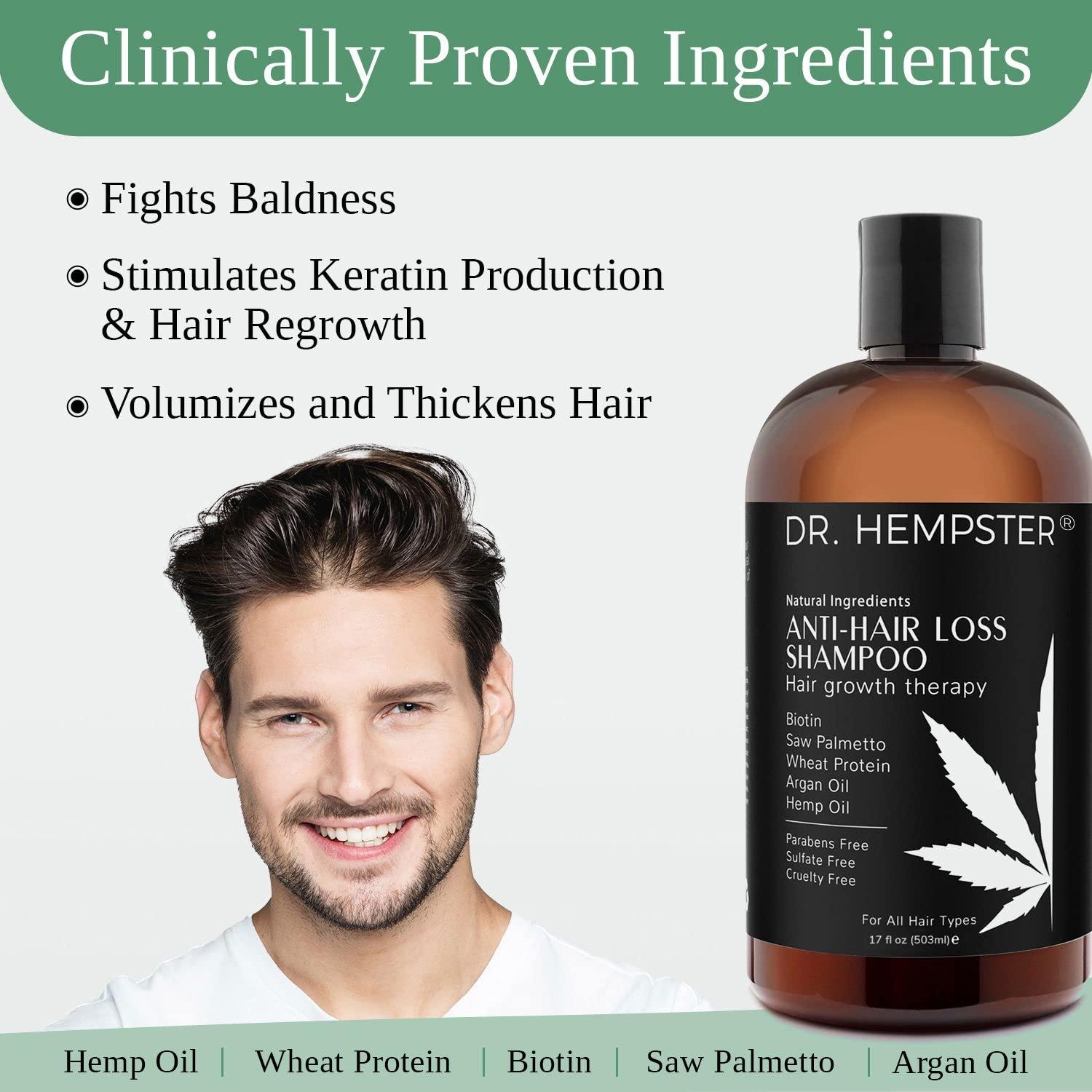 DR. HEMPSTER Biotin Hair Loss & Thinning Treatment for Men & Women - Hair Growth Shampoo for Regrowth