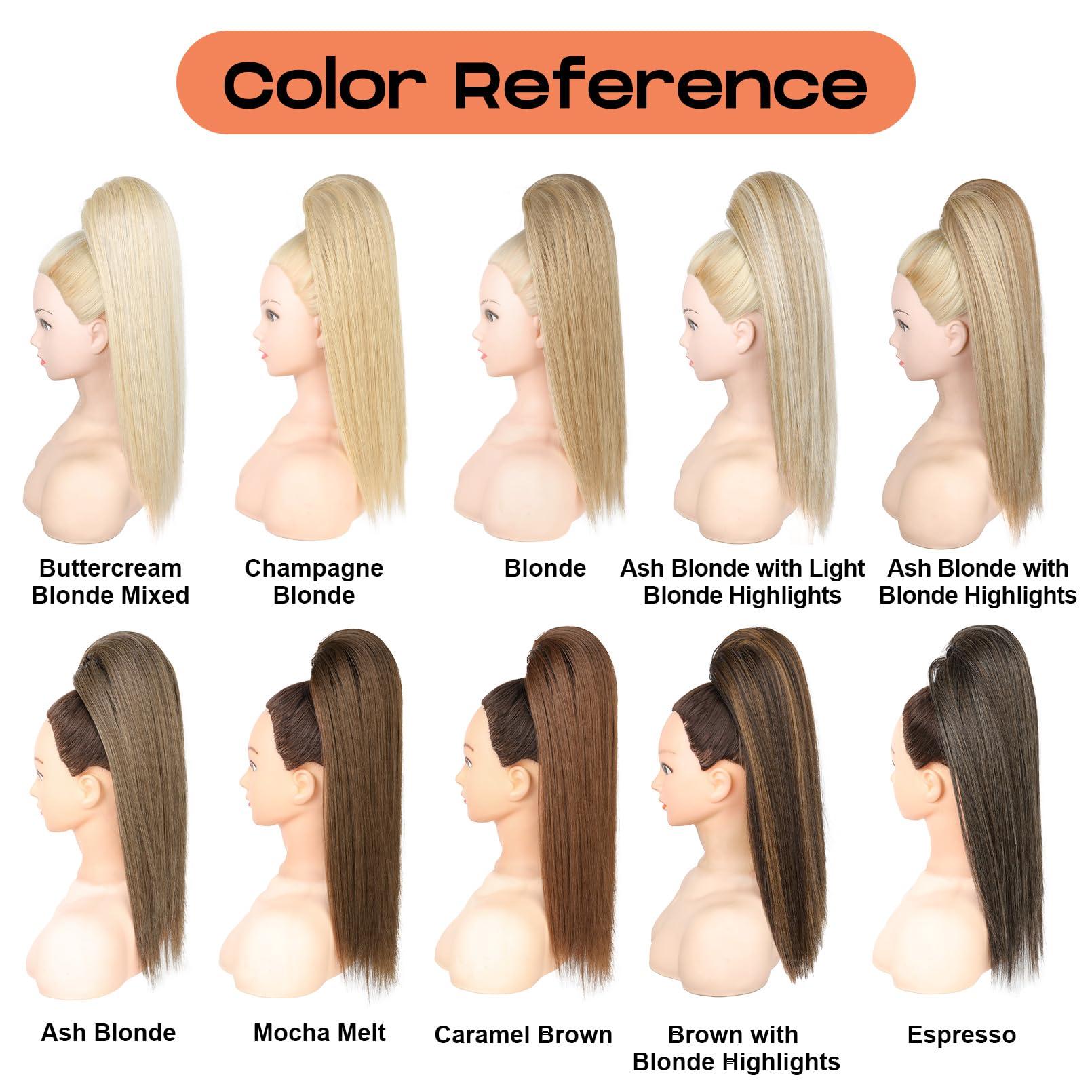 SEIKEA SEIKEA Cheer Ponytail Hair Piece, 16\" Straight Cheerleader Hairpiece Ponytail Extension for Cheerleader Competition, Dance, Medium Blonde