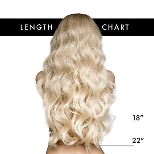 everlong Skinny Weft Clip-In Hair Extensions by Everlong, Thin Silicone Pressed Wefts, Premium Remy Human Silky Straight Hair for Length & Volume, 175 grams #124 Honey Pecan 18"