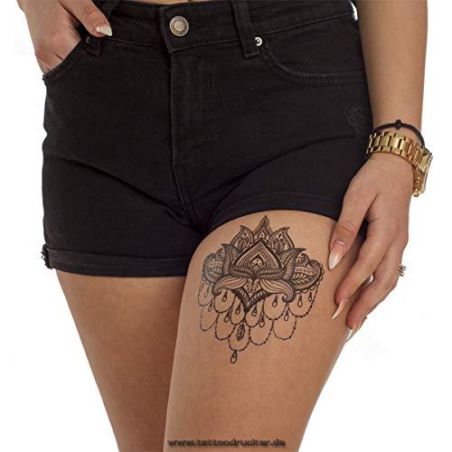 Tattoodrucker 5 x Mandala Lotus Flower Tattoo - Indian Mandala temporary Tattoo (5)