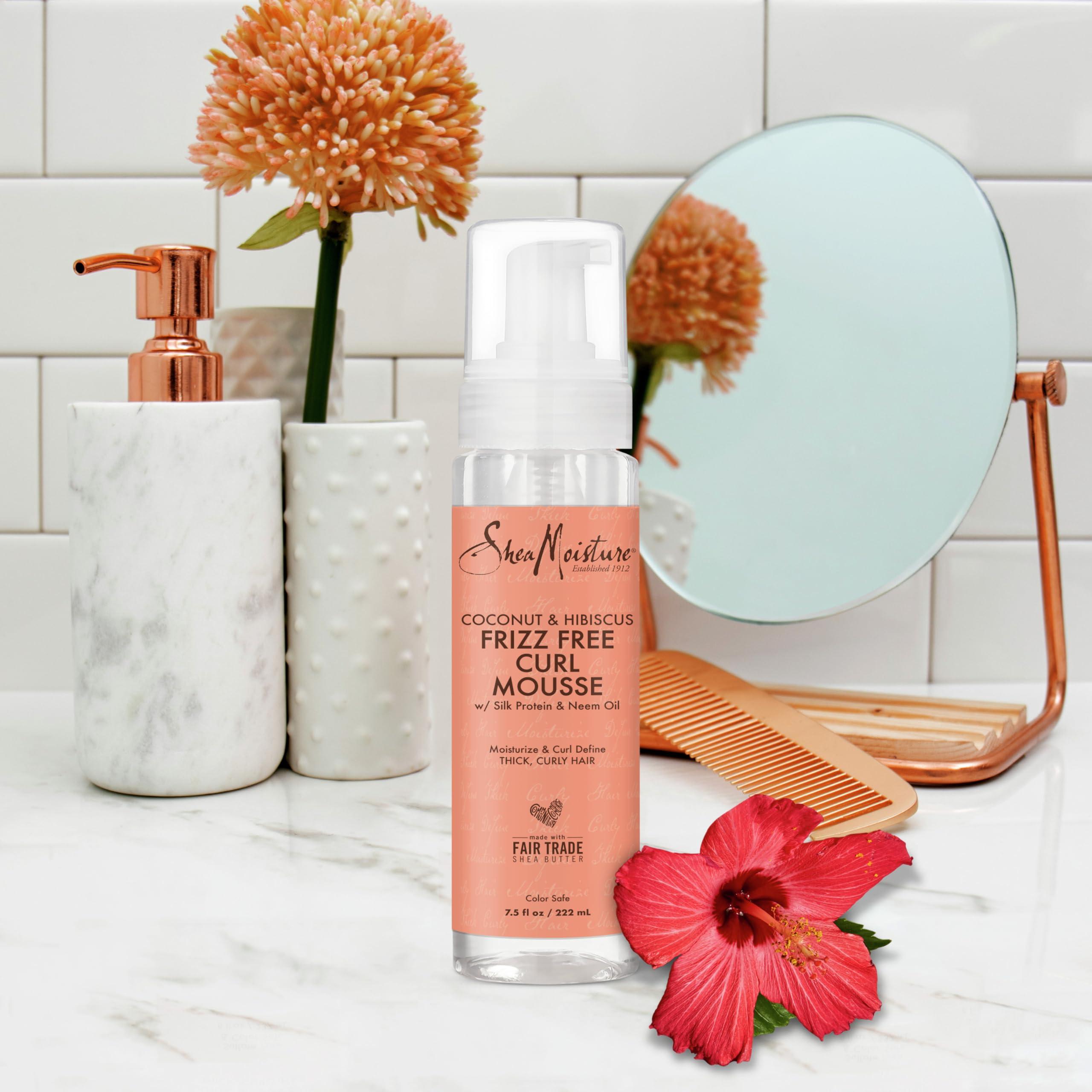 SheaMoisture SheaMoisture Curl Mousse Coconut and Hibiscus for Frizz Control Styling Mousse with Shea Butter 7.5 oz