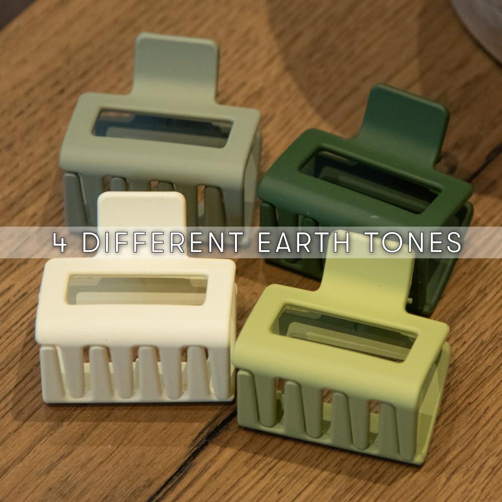 FRAMAR FRAMAR Medium Claw Clips Pack Medium Hair Clips For Women, Hair Claw Clips Medium, Cute Hair Clips Small, Small Clips For Hair, Small Claw Hair Clips For Thin Hair, Hair Claws, Green Hair Clips 4pc