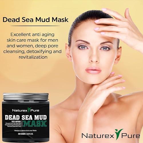 Naturex Pure Naturex Pure Dead Sea Mud Mask – Luxurious Mud Masks for Women and Men – Advanced All-Natural Dead Sea Mud Mask for Blackheads, Whiteheads, Hyperpigmentation, Acne – 8.8fl oz