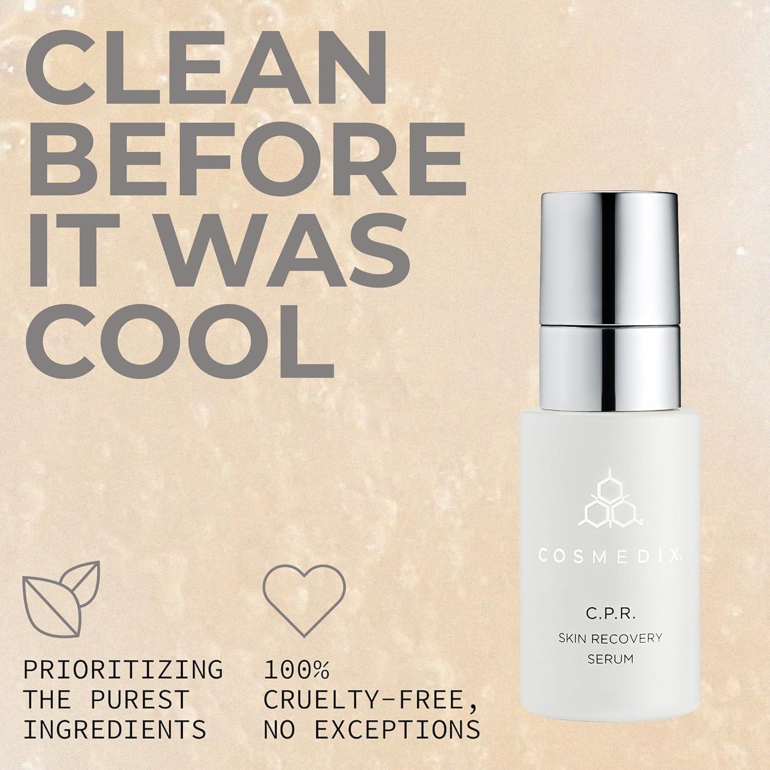 COSMEDIX COSMEDIX CPR Skin Recovery Face Serum for Skin Care - Soothe & Protect Sensitive, Dry Skin - Redness Relief for Face - Hydrating Serum for Facial Care - With Peptides, Rhodiola, Arnica Montana