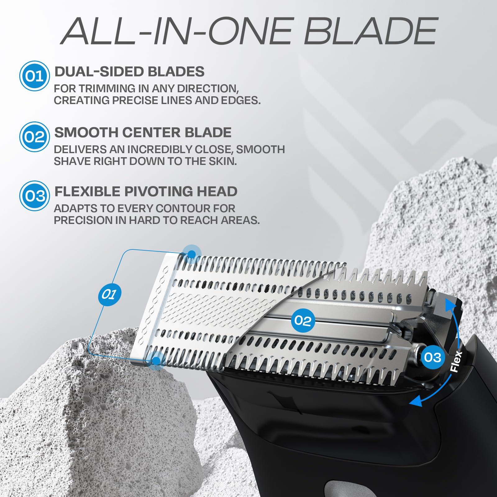 HUMMINGBIRD HUMMINGBIRD MK4 Electric Body Hair Trimmer for Men Body Groomer Kit for Privates, Waterproof Shaver for Hard to Reach Areas, USB-C Rechargeable, LED Display & Storage Base