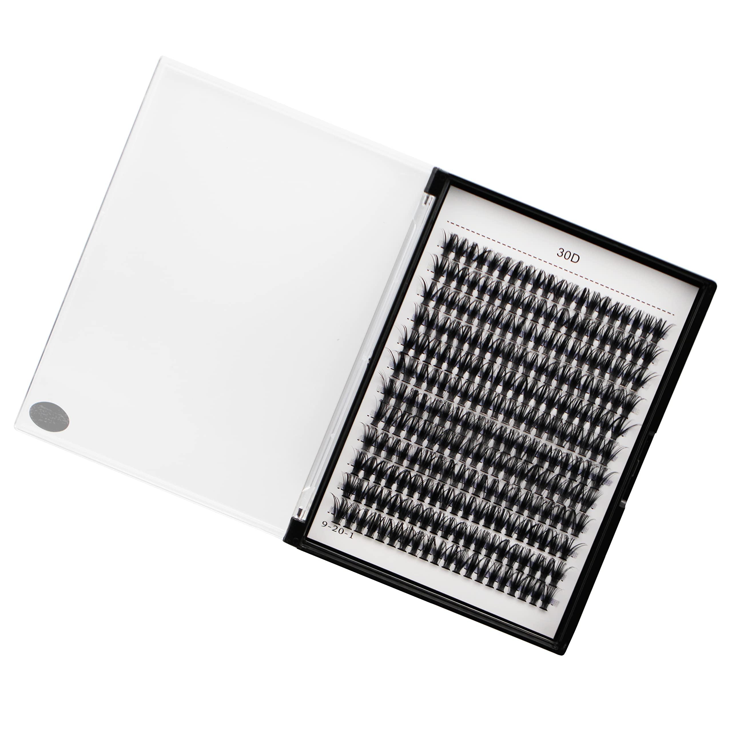 Bodermincer Bodermincer 10D/20D/30D/40D/50D Cluster to Choose Large Tray 240pcs D Curl Individual Cluster Eyelashes False Eyelashes Extension Individual Eyelash Bunche Lash Cluster DIY at Home (30D-15mm)