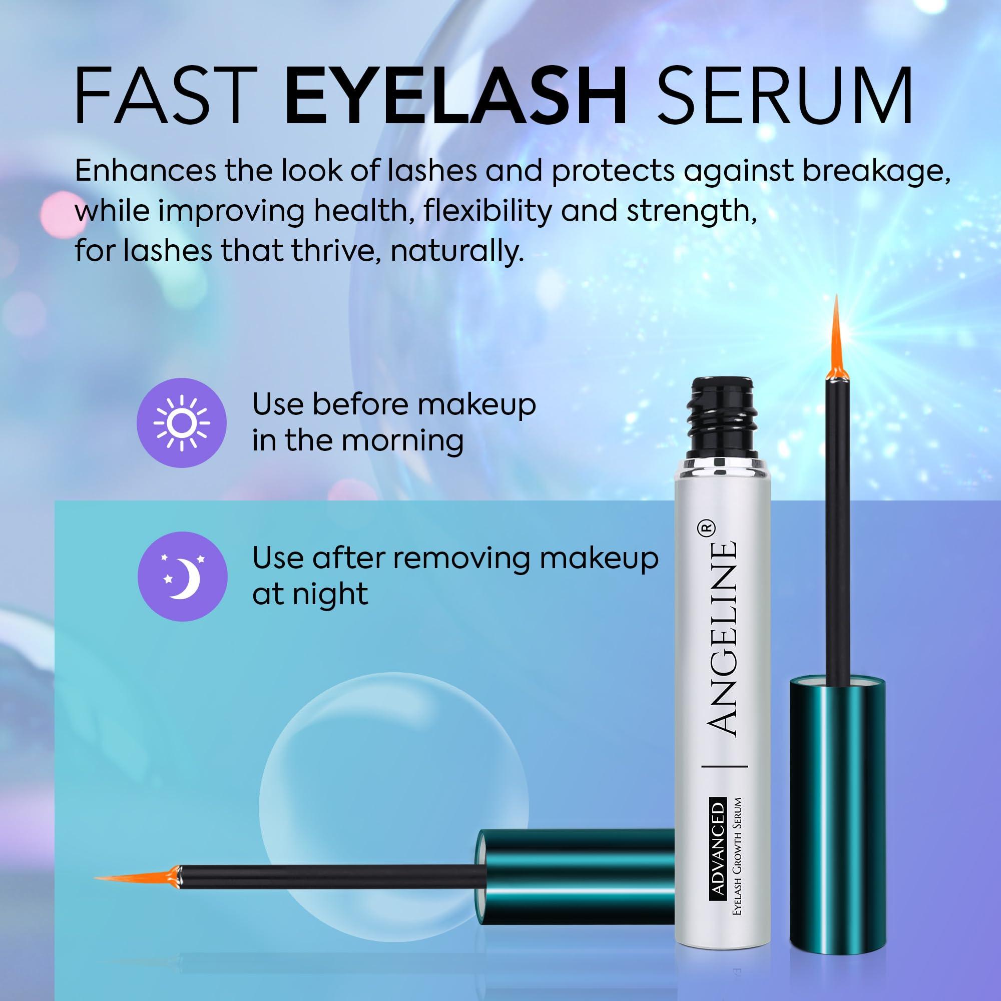 Angeline Premium Lash Serum for Eyelash Growth Serum, Advanced Lash Growth Serum, Eyelash Serum to Grow Lashes, Lash Serum Growth for Longer, Fuller and Thicker Lashes and Brows 5ml