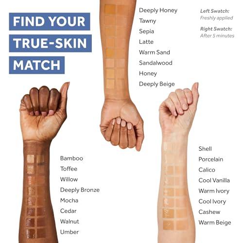 No7 No7 Lift & Luminate Triple Action Serum Foundation - Liquid Foundation Makeup with SPF 15 for a Dewy, Glowy Base - Radiant Serum Foundation for Mature Skin - Latte (1 Fl Oz)