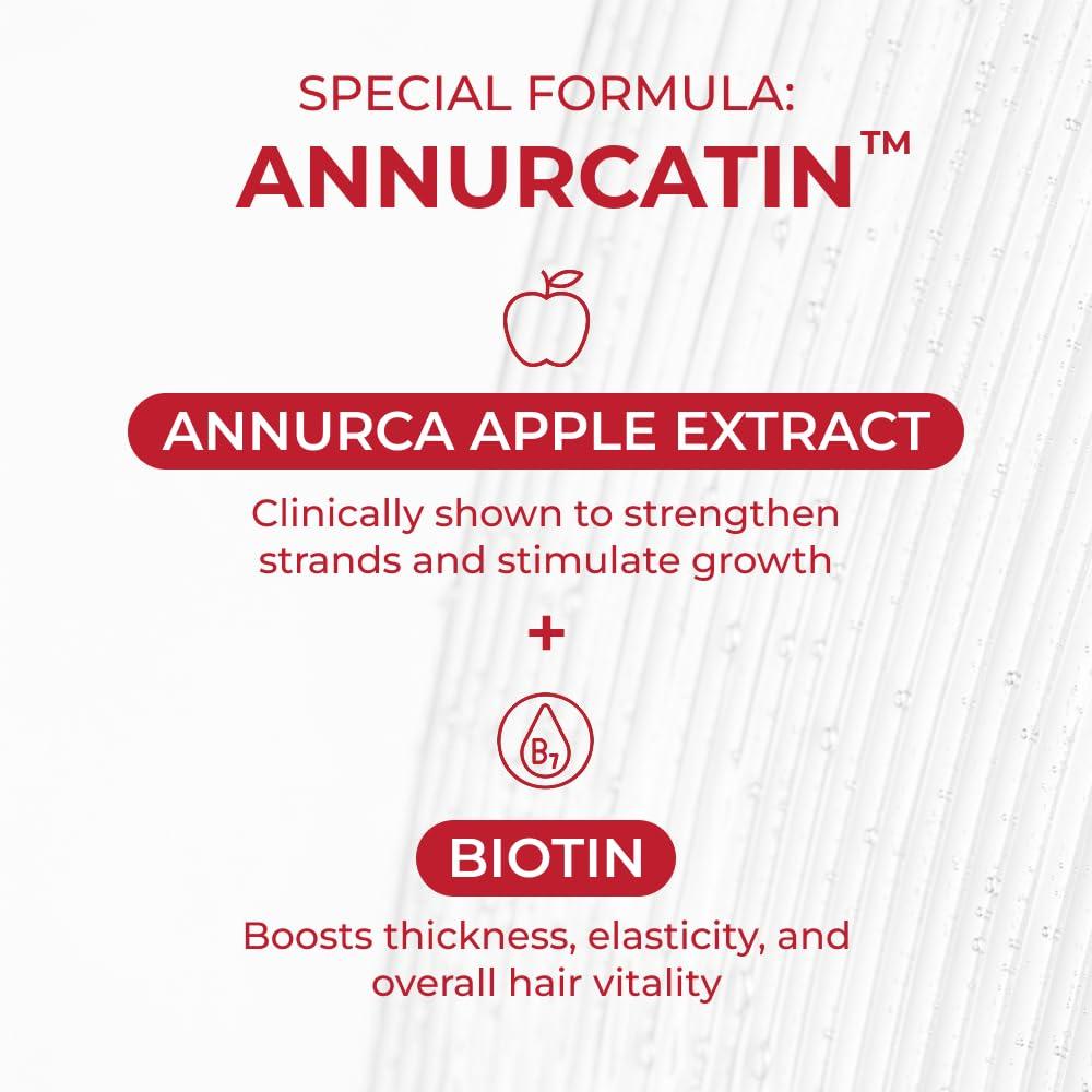 MOEV MOEV ANNURCATIN Shampoo, Biotin Hair Growth Volumizer Korean Anti Hair Loss Shampoo for Women, Build Lift, Natural Sulfate and Paraben-Free Apple Fresh Cleanser, Strengthens Weak Hair 10.14 fl.oz.