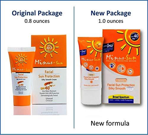 Minus (Sol) Sun SPF40 PA+++ Ivory Minus (Sol) Sun SPF40 PA+++ Ivory (New Formula x 1 Ounces) Facial Sun Protection Silky Smooth Plus with Broad Spectrum UVA1 UVA2 and UVB Protection
