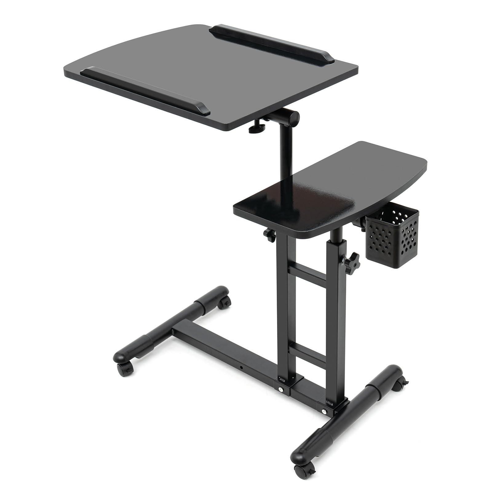 banborba Adjustable Tattoo Workstation, Portable Mobile Tattoo Salon Work Station Arm Rest Stand Desk Table Workbench Tray, Multi-Angle Adjustment Table Double Countertops for Tattoo Studios, Hair Salons