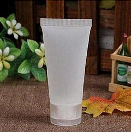 ASTRQLE 10PCS 50ML Clear PE Frosted Empty Refillable Soft Tubes Bottle Packing Sample Container For Shampoo Facial Cleanser Soap Shower Hand Cream Lotion Gel Body Lotion (50ml)