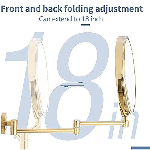 Suuim Vanity Mirror,Wall Mounted Makeup Mirror with 10X Magnification,8 inch Double Sided Vanity Magnifying Mirror,Cosmetic Mirror Shaving Mirror for Bathr