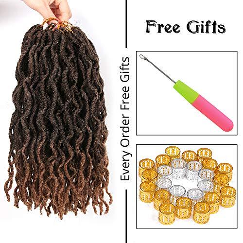 ZQIAN BEAUTY Faux Locs Crochet Hair 12 inch - 6packs/Lot Bo Faux Locs Crochet Hair Curly Dreadlocks Synthetic Faux Locs Braiding Hair Extensions ( 20 Roots/Pack ) #T1B/30