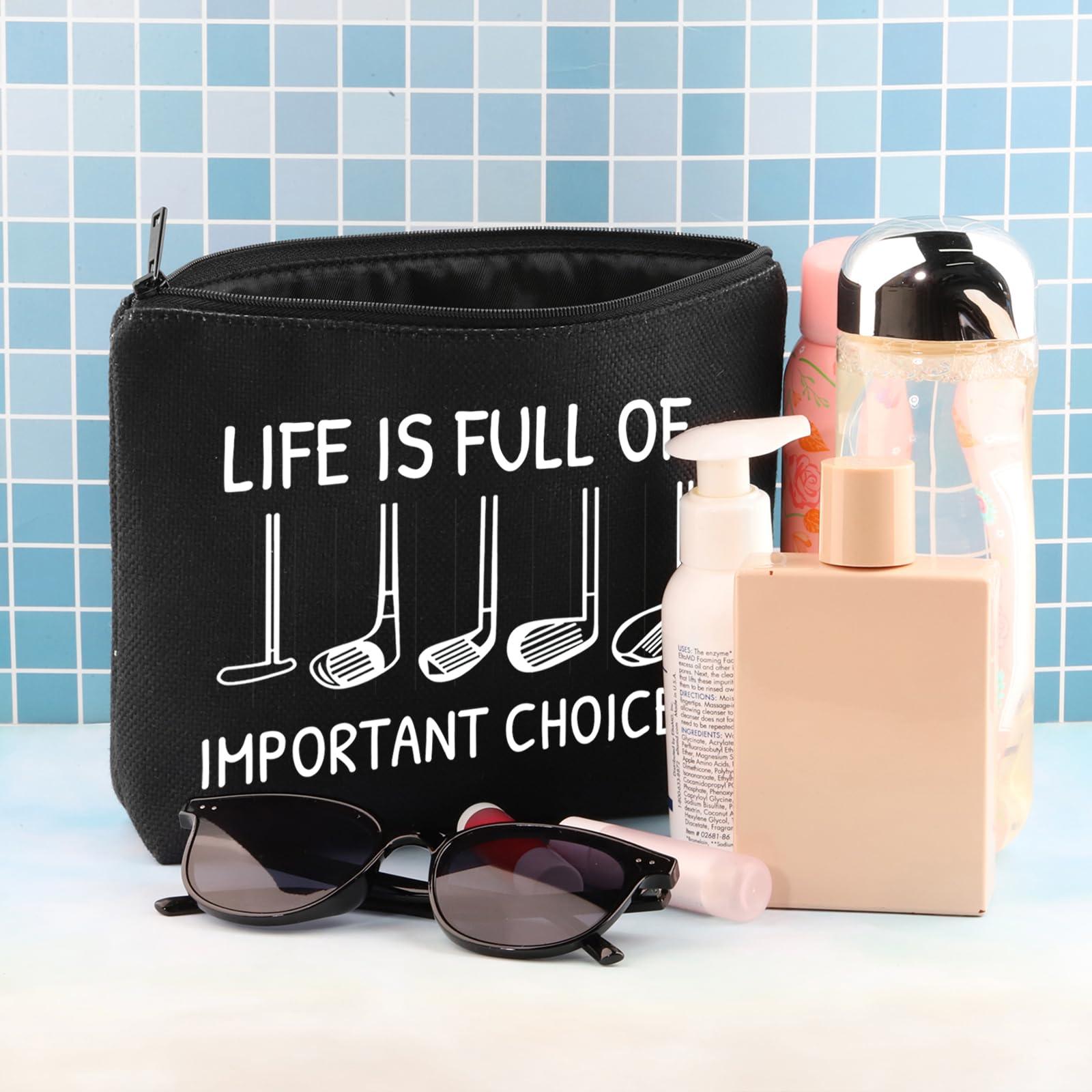 BDPWSS BDPWSS Golf Gifts For Women Golfers Golfing Accessories Golf Player Gift Life Is Full Of Important Choices Golf Makeup Bag (Choice golf blbag)