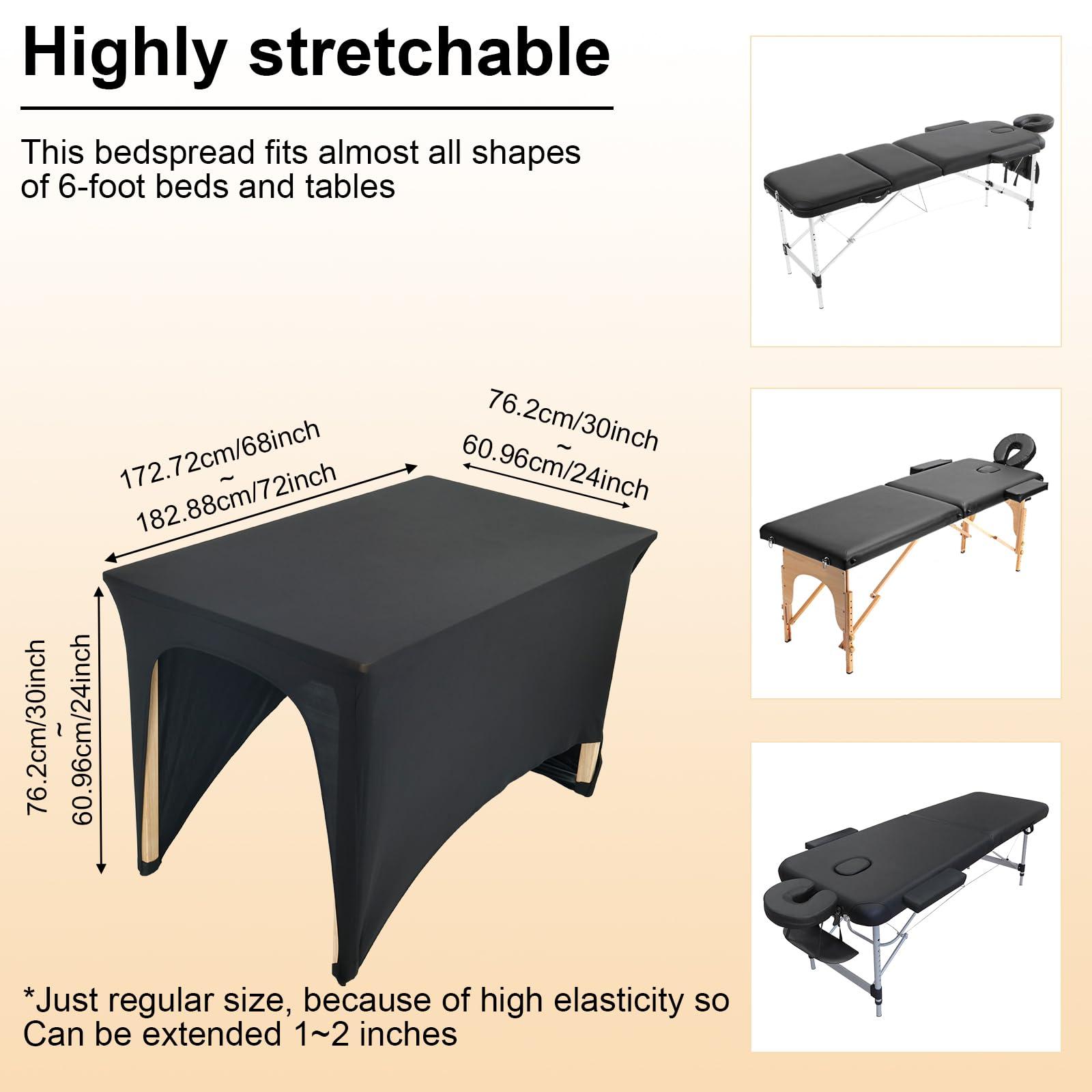 LCZNXJJY LCZNXJJY Elastic Lash Bed Cover 6FT SPA Bed Cover,Stretchy Massage Bed Fitted Cover,Soft Beauty Bed Protective Topper Professional Protective for Lash Extension SPA Massage Beauty Salon Waxing (Black)