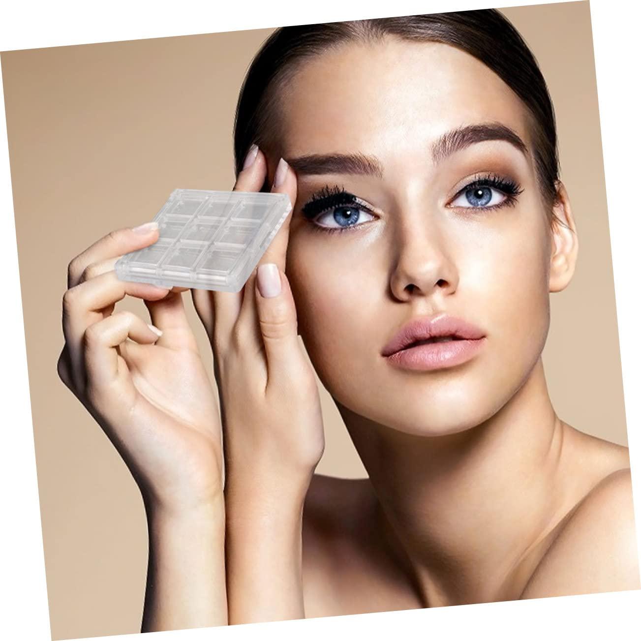 Healeved Healeved 3pcs Boxes Eye Shadow Box Clear Makeup Case Eyeshadow Sub Container Makeup Tray Sheer Lipstick Travel Container Loose Powder Containers Empty Blush White Pp Square Makeup Powder