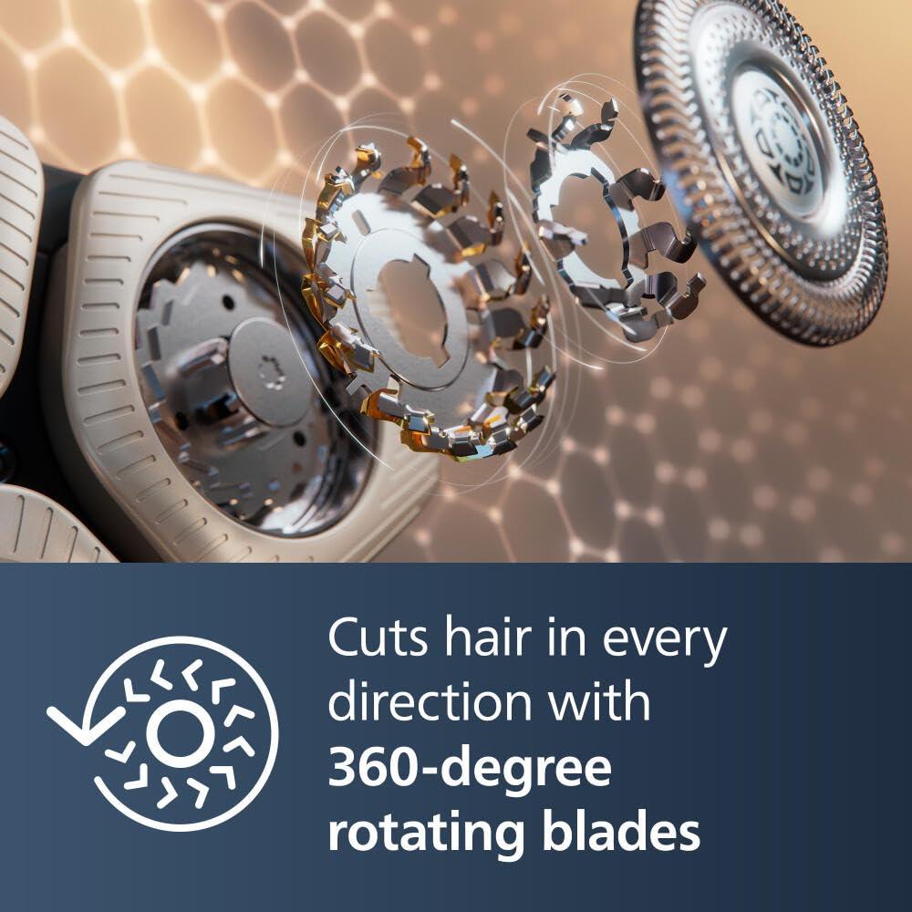 Philips Norelco Philips Norelco Shaver Series 9000 Prestige, Wet and Dry Electric Shaver, Lift & Cut Shaving System, SenseIQ Technology, Precision Trimmer, Cleaning Pod, Premium Pouch, Black Matte, Model SP9840/90