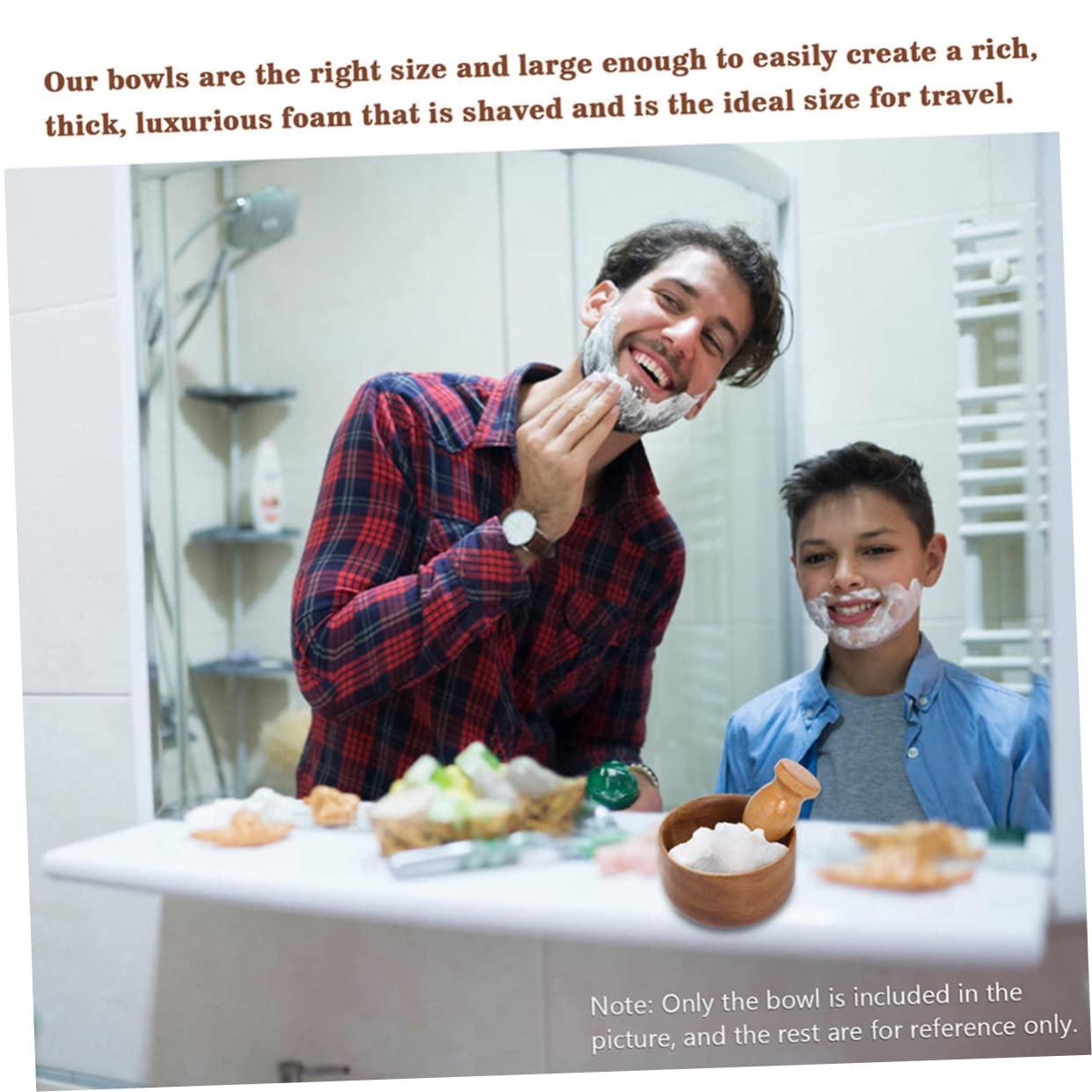 NOLITOY NOLITOY Wooden Shaving Bowl for Men Creative Light Brown Shaving Soap Bowl for Home Bathroom Use Ideal for Lathering Shaving Cream and Soap