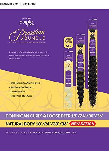 Outre Outre Human Hair Blend Weave Premium Purple Pack Brazilian Bundle Natural Body (18-36\'\') (24 Inch, 613), 1.0 Count