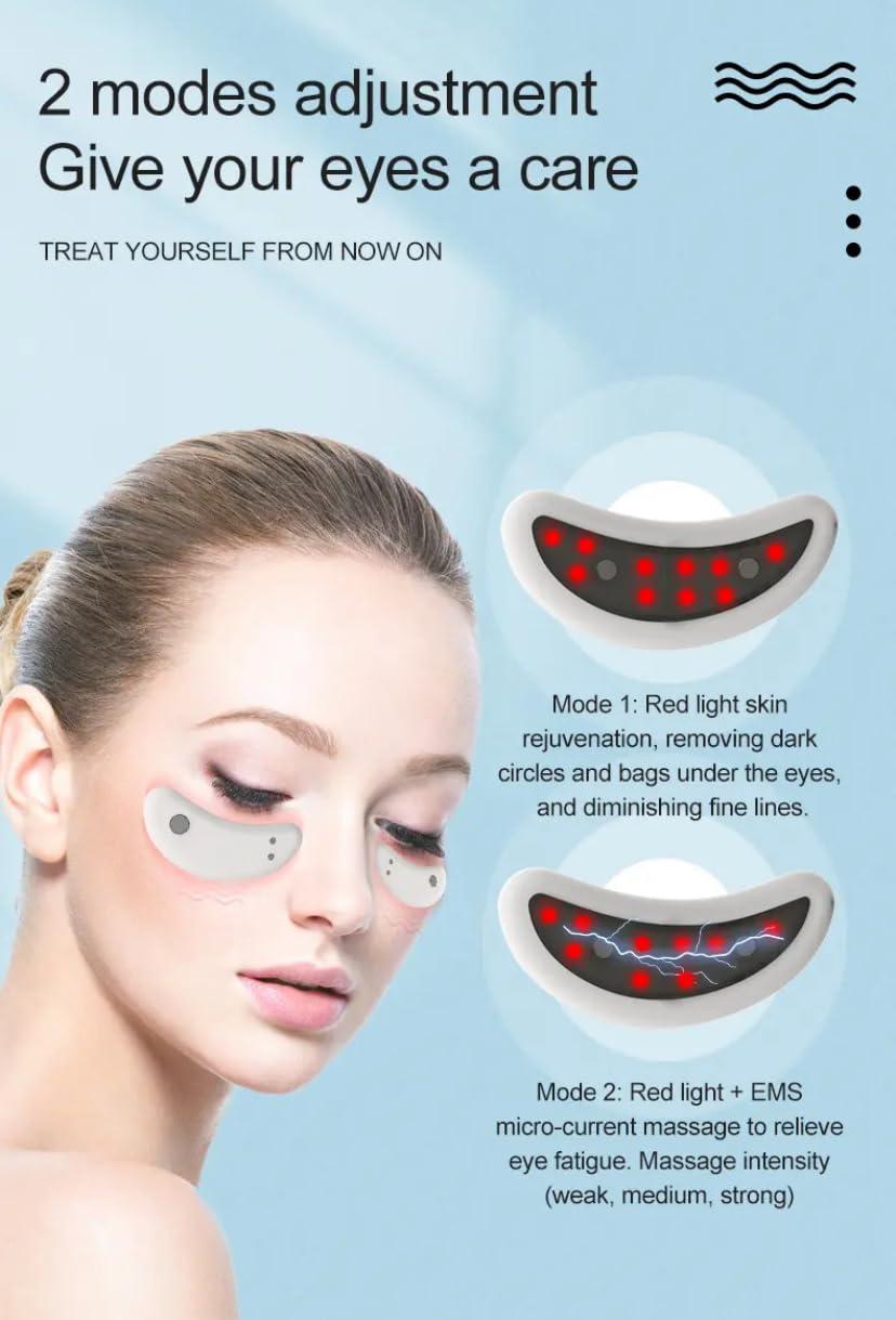 Generic Generic Red Light Therapy Eye Patches for Dark Circles, Tired Eyes, Puffiness, Eye Wrinkles & Eye Bags. Anti-Aging Eye Pods, Inflammation Gadget for Eyes with Red Light Therapy., White