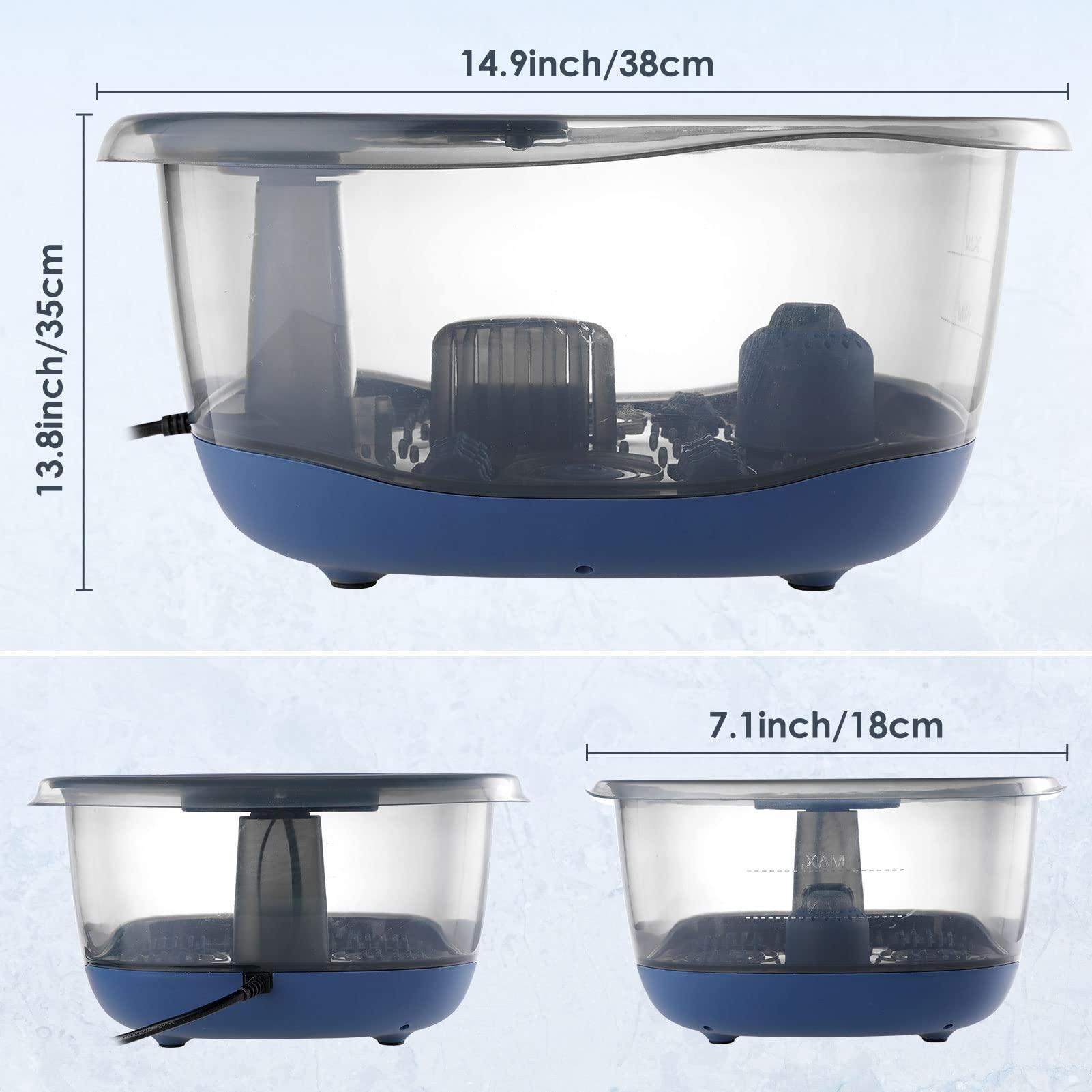 ACEVIVI Foot Spa with Heat and Massage and Jets, Heated Foot Bath Massager with 4 Massager Roller, Bubbles, Vibration, Pumice Stone Pedicure Foot Soak Tub for Home Office Use Relieve Feet Stress (Light Blue)