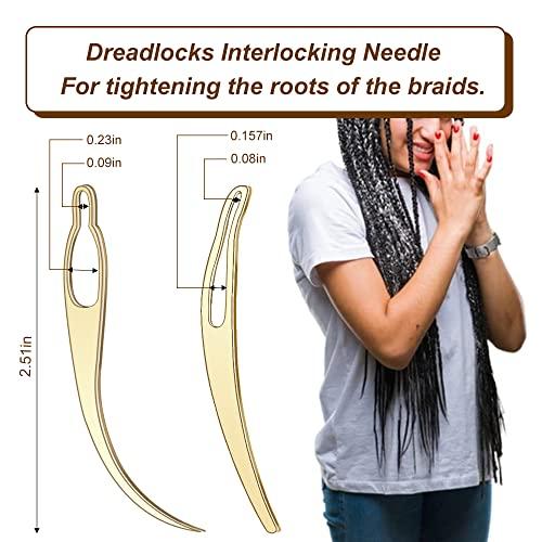 Chihutown 5 Pieces Dreadlocks Tool, Interlocking Tool for Locs, Easy Loc Hair Tool for Dreadlocks, Sisterlock Crochet Tool for Hair Tightening Accessories