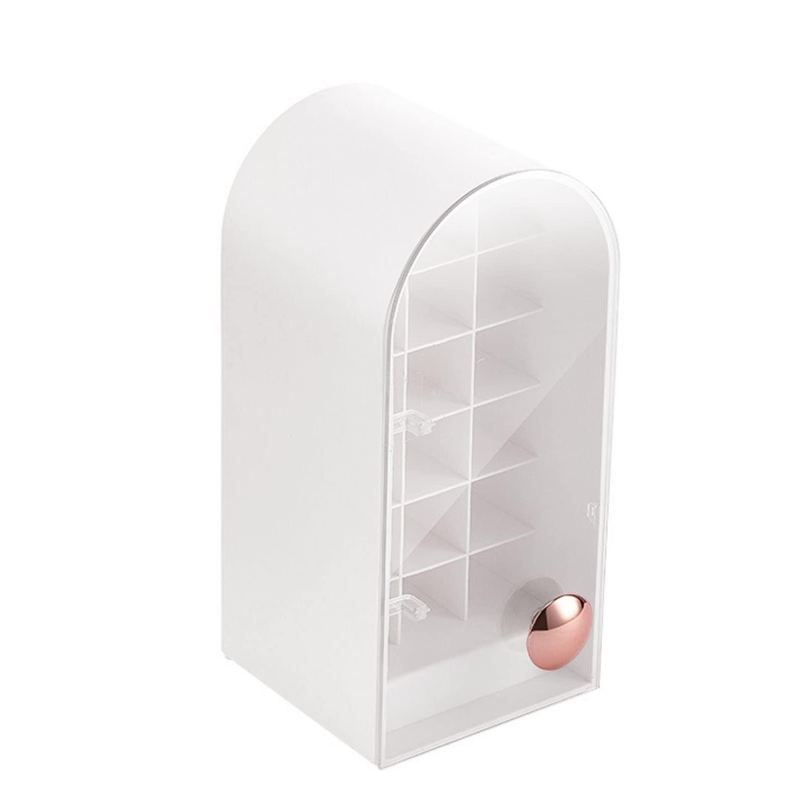 XANHOY XANHOY Cosmetic Organizer Storage Lipstick Organizer With Lid Dustproof Waterproof Lipsticks Dresser Holder Box For Case Counte Acrylic Lipstick Holder With Lid, White