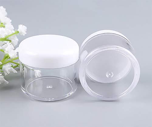 BesYouSel 20g Mini Cosmetics Botte Empty Makeup Plastic Bottle with Pink Lid (15PCS) Plastic Container Jar with White Lid (15 PCS) for Eye Shadow, Lotion, Lip Gloss,Cream