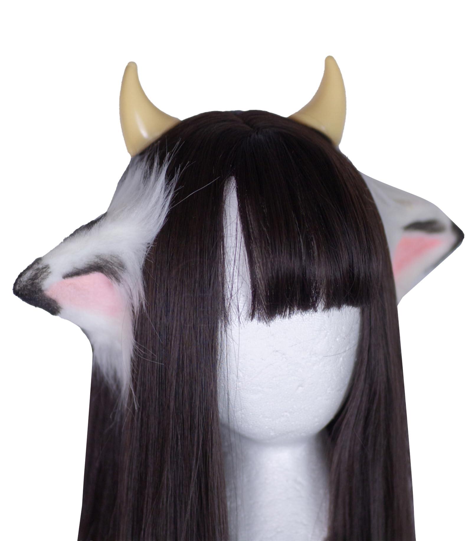 MOEFLAVOR MOEFLAVOR Anime Cow Ears Headband and Jiggle Defender Cosplay Tape