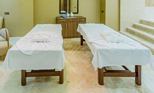 Atlas Atlas Solid White Premium Flat Bed Draw Sheets 54x90 Inch, 48-Sheets, Breathable, Durable Cotton Blend for Massage Tables, Nursing & Medical Facilities, Chiropractors - 180 Thread Count