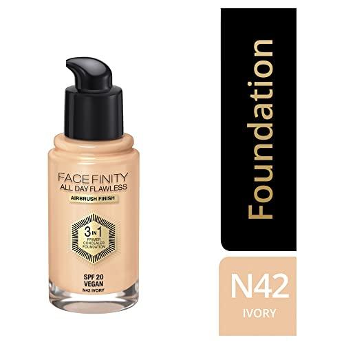 Max Factor Max Factor Facefinity 3-in-1 All Day Flawless Liquid Foundation, SPF 20-42 Ivory, 30 ml