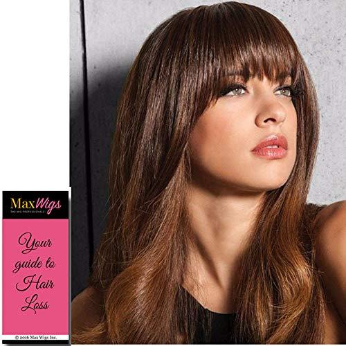 Hairdo & Maxwigs Clip in Bangs 5\" Long Front Color R29S+ Glazed Strawberry - Hairdo Extensions 9.5\" Face Framing Sides Tru2Life 100% Heat Friendly Synthetic Hairpiece Flequillo Postizo con Pinzas Maxwigs Booklet