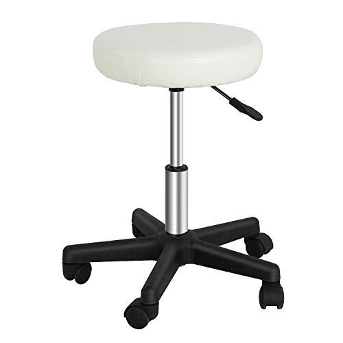 ZENY ZENY Adjustable Rolling Stool with Wheels Swivel Stool Chair Hydraulic Stool Office Stool for Beauty Salon Massage Spa Medical Tattoo Drafting, White