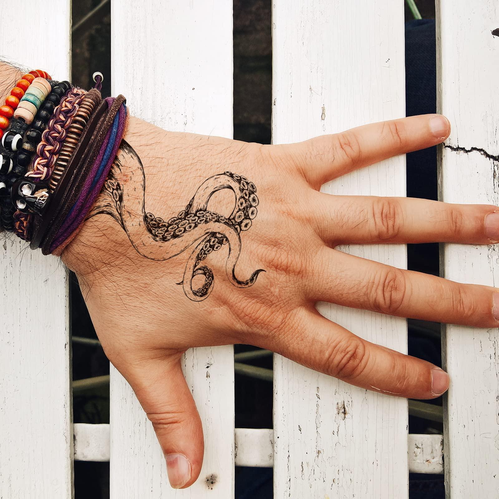 Dopetattoo Dopetattoo 6 Sheets Temporary Tattoo Octopus Tentacles Fake tattoos Hand Tattoo design for Man Woman Adults teens