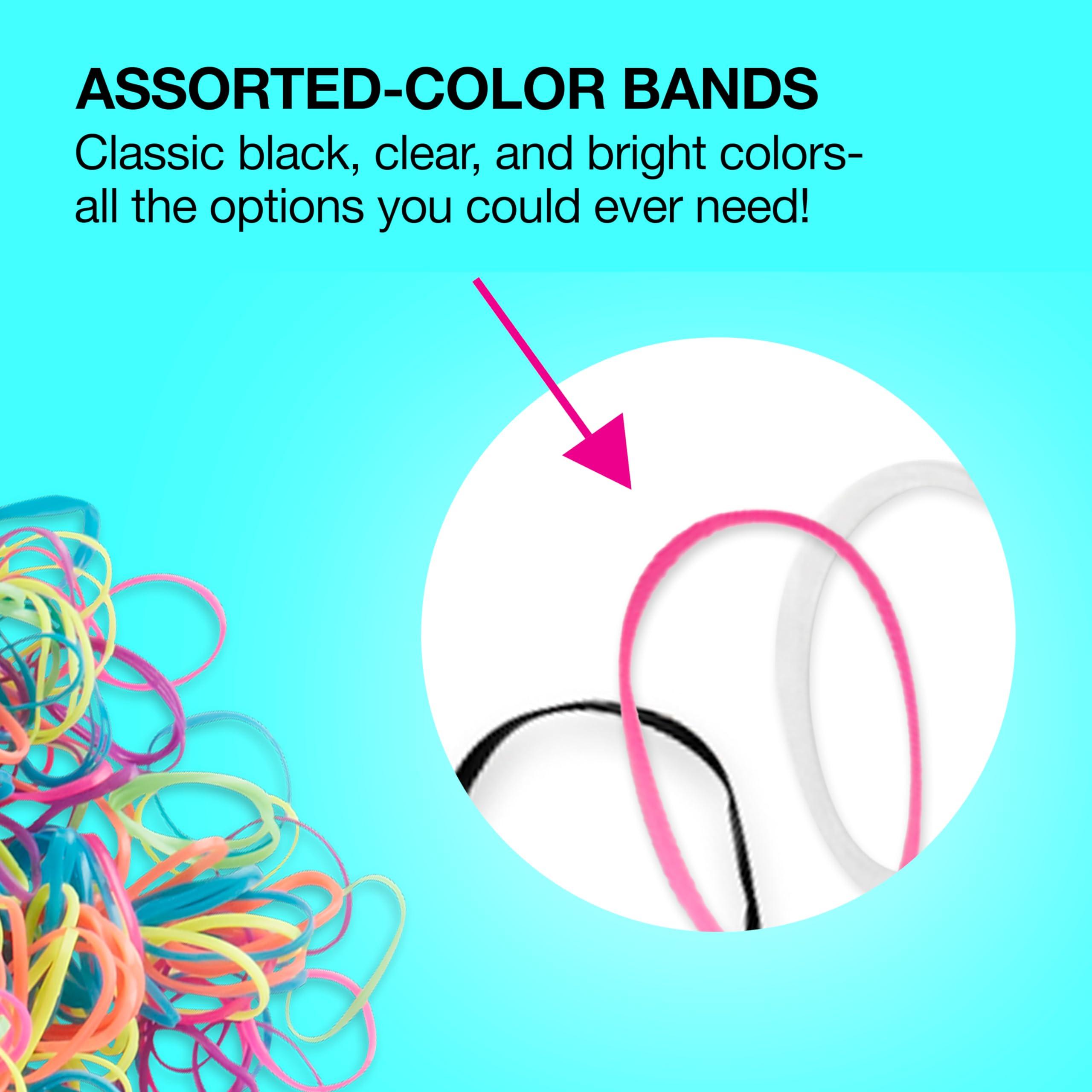 Scunci Scunci by Conair Hair Ties - Clear Elastics - Hair Accessories for Women - Black, Clear & Multi-color - 2000 Count