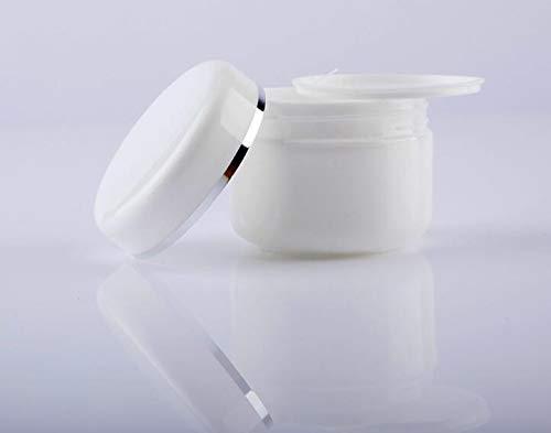 ericotry 8 Oz (250ml) White Plastic Cosmetic Jars with Inner Liners and Dome Lids Refillable Make-up Cosmetic Containers Pot Case for Scrubs Oils Salves Creams Lip Balm Lotions Nail Accessories Pack of 6