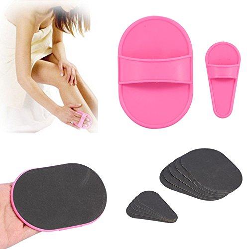 Betued Hair Removal Pads, Hair Eraser, Portable Smooth Legs Skin Pad Body Depilation Depilatory Sanding Device Depilation Tool Hair Removal Tool Set for Leg Arm and Body