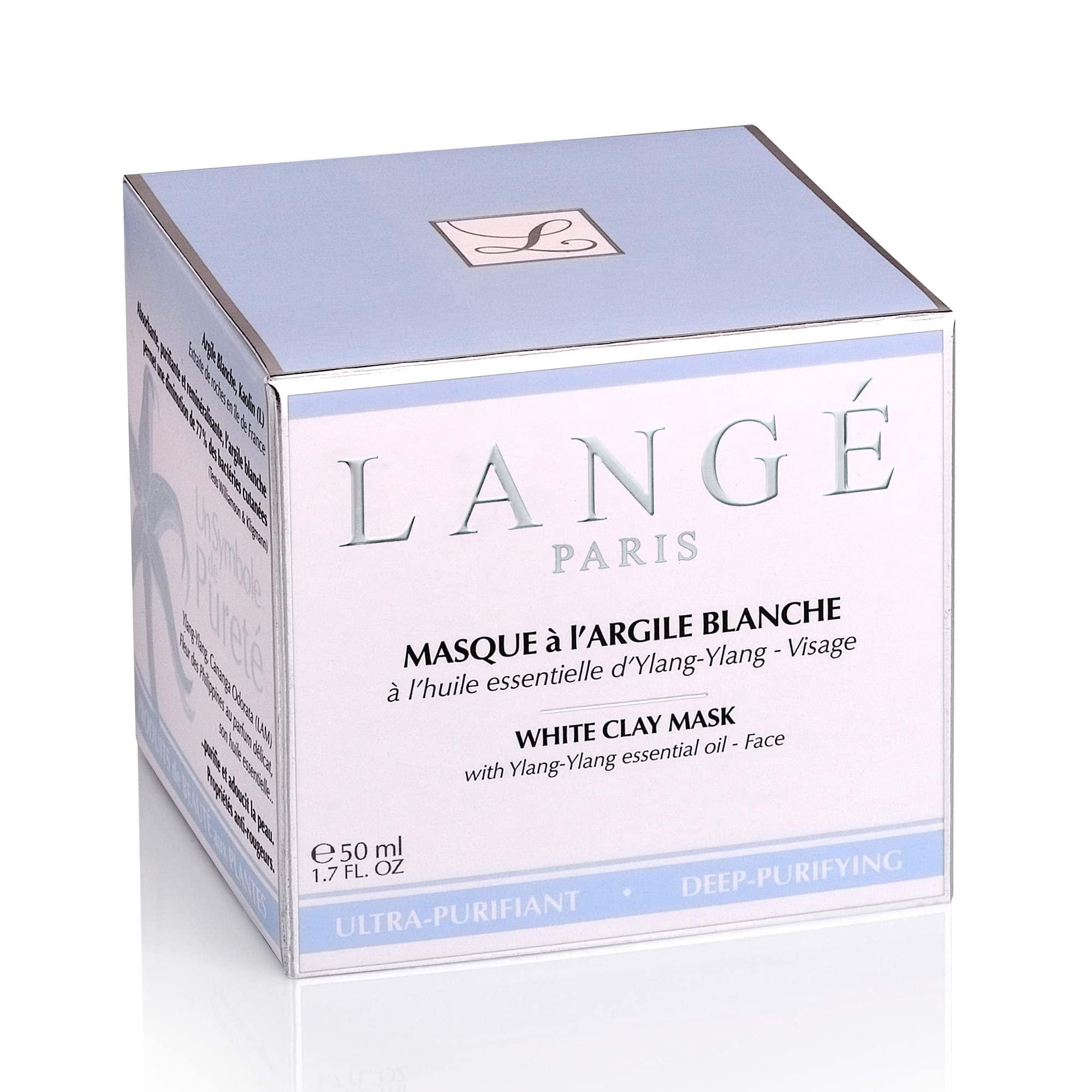 Kraiovim Lange Paris LANGE White Clay Mask-Deep Cleansing,Healing,Brightening Treatment For Soft As Silk Skin-Lightweight,Calming,Purifying Formula For Sensitive Skin-Infused With Clearing Ylang-Ylang-1.7 Oz