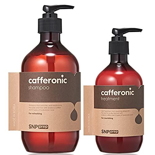 SNP Shining Nature Purity SNP Cafferonic Shampoo and Conditioner Set - with Hyaluronic and Coffee for Moisturizing, Invigorating Scalp, Strength Roots and Volumizing - All Hair Types & Color Treated Hair, Men and Women (500mL/